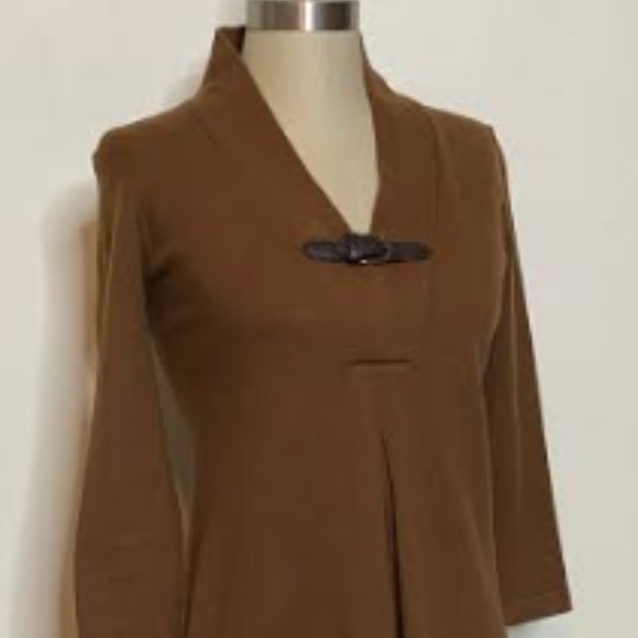Tyler Boe Cotton Cashmere Knit Dress Chestnut - Picture 2 of 8